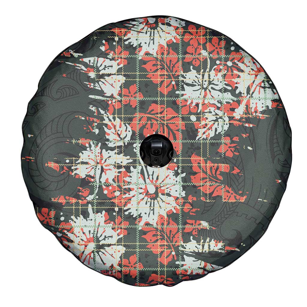 Hawaii Tartan With Hibiscus Spare Tire Cover Polynesian Pattern Vintage LT9 - Polynesian Pride