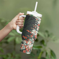 Hawaii Tartan With Hibiscus Tumbler With Handle Polynesian Pattern Vintage
