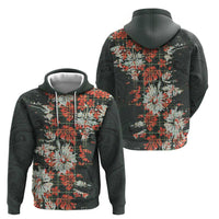 Hawaii Tartan With Hibiscus Zip Hoodie Polynesian Pattern Vintage