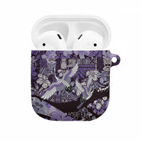 Japanese Hawaiian Crane AirPods Case Purple Tapa Patchwork Pattern LT9 Purple - Polynesian Pride