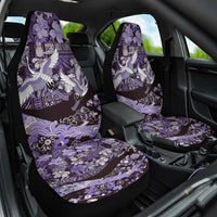 Japanese Hawaiian Crane Car Seat Cover Purple Tapa Patchwork Pattern