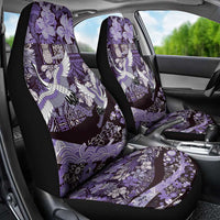 Japanese Hawaiian Crane Car Seat Cover Purple Tapa Patchwork Pattern