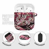 Japanese Hawaiian Crane AirPods Case Soft Pink Tapa Patchwork Pattern LT9 - Polynesian Pride