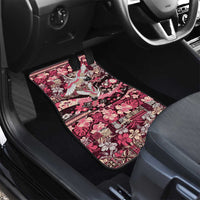 Japanese Hawaiian Crane Car Mats Soft Pink Tapa Patchwork Pattern