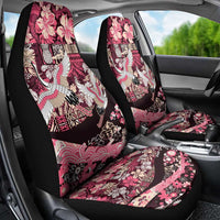 Japanese Hawaiian Crane Car Seat Cover Soft Pink Tapa Patchwork Pattern