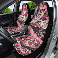 Japanese Hawaiian Crane Car Seat Cover Soft Pink Tapa Patchwork Pattern