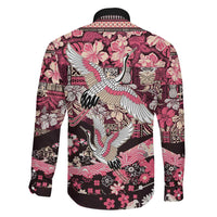 Japanese Hawaiian Crane Family Matching Off Shoulder Short Dress and Hawaiian Shirt Soft Pink Tapa Patchwork Pattern
