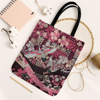 Japanese Hawaiian Crane Tote Bag Soft Pink Tapa Patchwork Pattern
