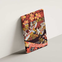 Japanese Hawaiian Crane Canvas Wall Art Yellow Ochre Tapa Patchwork Pattern LT9 - Polynesian Pride