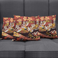 Japanese Hawaiian Crane Pillow Cover Yellow Ochre Tapa Patchwork Pattern LT9 - Polynesian Pride
