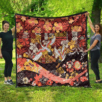 Japanese Hawaiian Crane Quilt Yellow Ochre Tapa Patchwork Pattern
