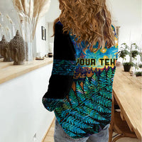 Matariki Te Tau Hou Maori Women Casual Shirt New Zealand Silver Fern Night Starry Sky