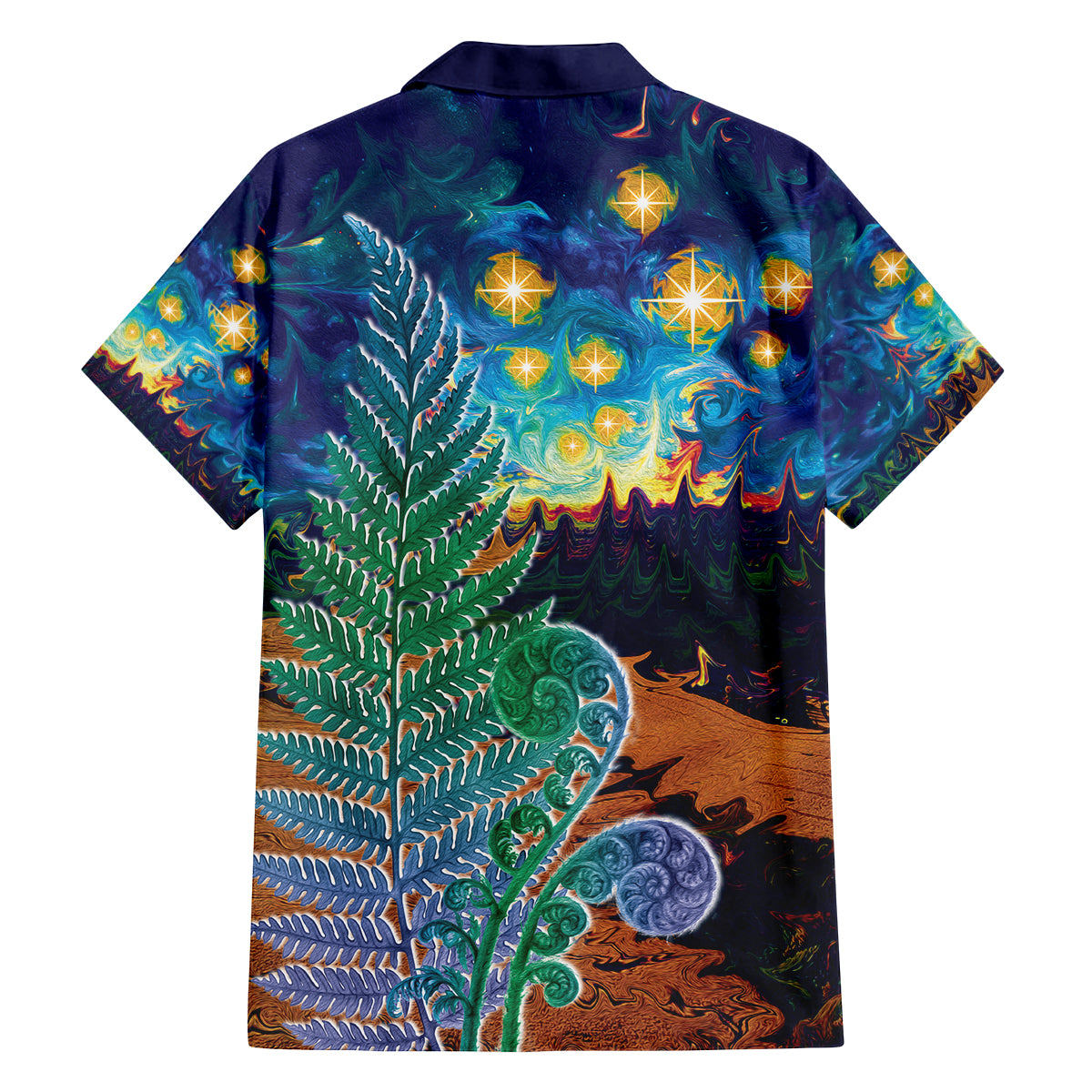 Personalised New Zealand Matariki Art Star Family Matching Puletasi and Hawaiian Shirt Koru Fern Night Starry Sky LT9 - Polynesian Pride