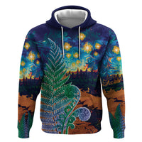 Personalised New Zealand Matariki Art Star Hoodie Koru Fern Night Starry Sky