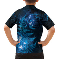 New Zealand Matariki Family Matching Off The Shoulder Long Sleeve Dress and Hawaiian Shirt Blue Milky Way Stars Night Sky LT9 - Polynesian Pride
