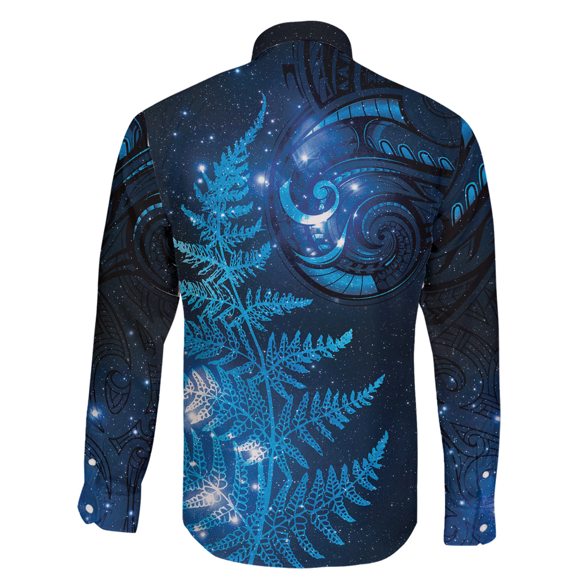 New Zealand Matariki Family Matching Off Shoulder Short Dress and Hawaiian Shirt Blue Milky Way Stars Night Sky LT9 - Polynesian Pride