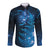 New Zealand Matariki Long Sleeve Button Shirt Blue Milky Way Stars Night Sky
