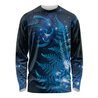 New Zealand Matariki Long Sleeve Shirt Blue Milky Way Stars Night Sky LT9 Unisex Blue - Polynesian Pride