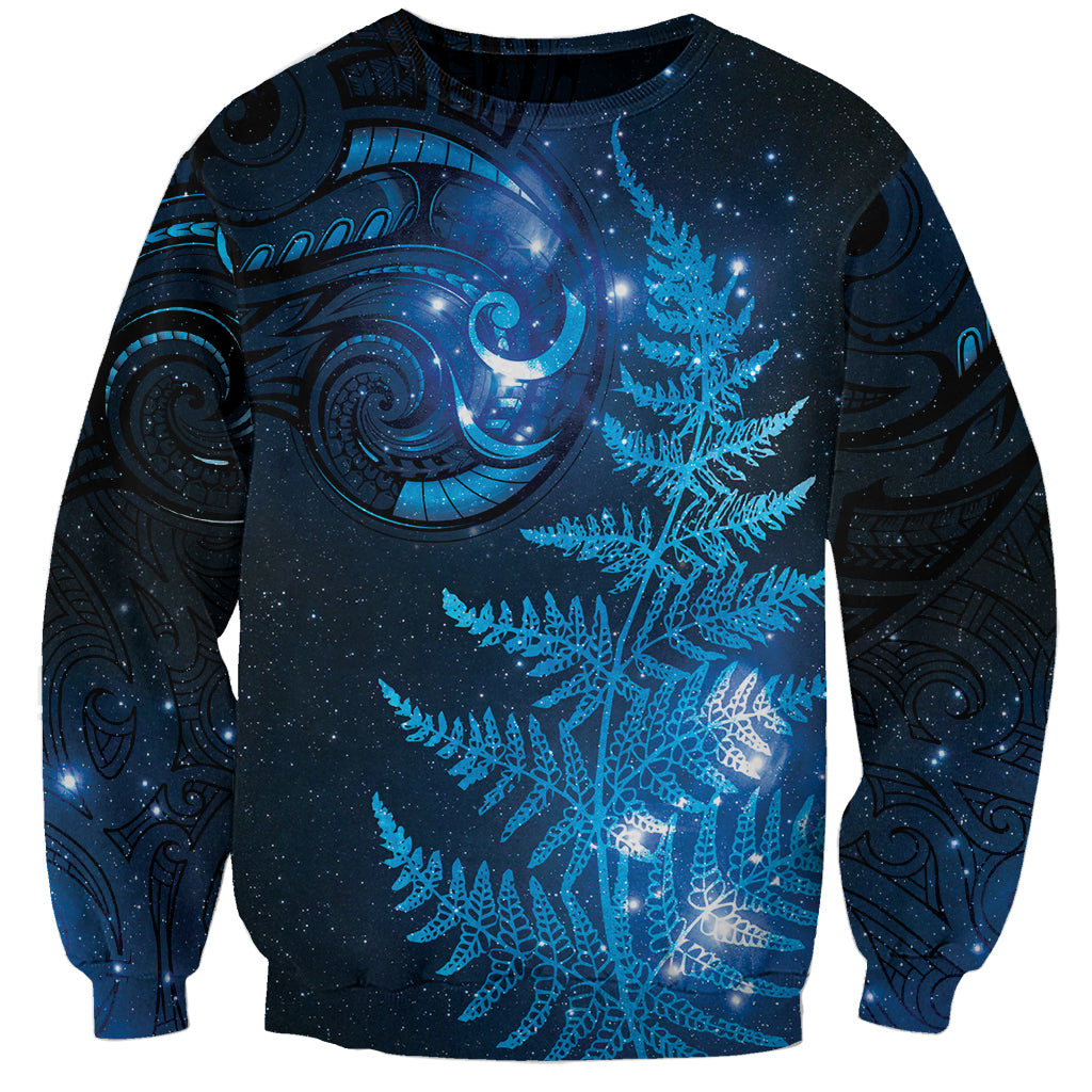 New Zealand Matariki Sweatshirt Blue Milky Way Stars Night Sky LT9 Unisex Blue - Polynesian Pride