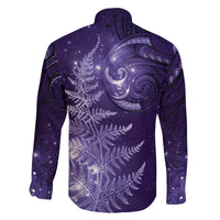 New Zealand Matariki Family Matching Off Shoulder Short Dress and Hawaiian Shirt Purple Milky Way Stars Night Sky LT9 - Polynesian Pride