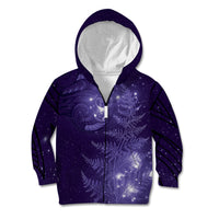 New Zealand Matariki Kid Hoodie Purple Milky Way Stars Night Sky