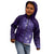 New Zealand Matariki Kid Hoodie Purple Milky Way Stars Night Sky