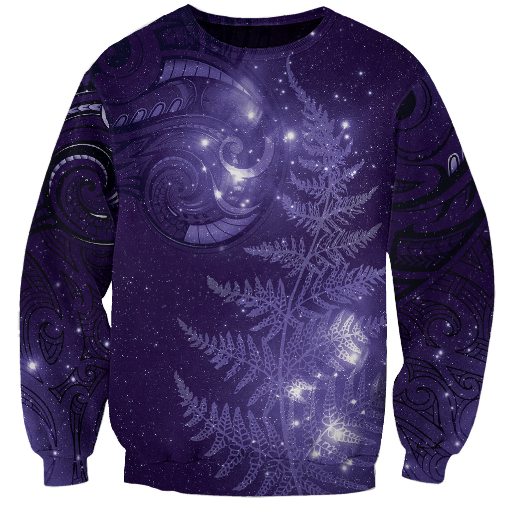New Zealand Matariki Sweatshirt Purple Milky Way Stars Night Sky LT9 Unisex Purple - Polynesian Pride