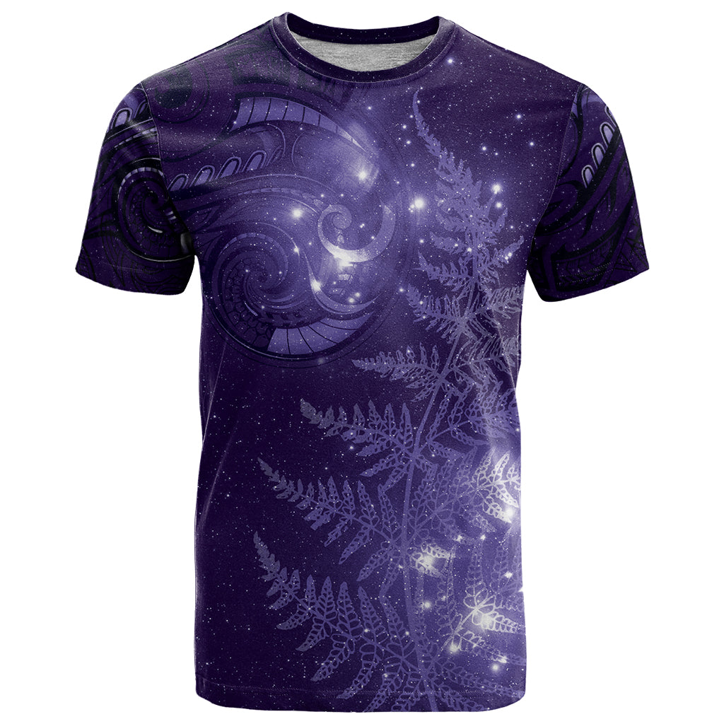 New Zealand Matariki T Shirt Purple Milky Way Stars Night Sky