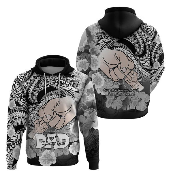 Polynesian Pride Happy Father Day Sleeve Zip Bomber Jacket I Love You Dad - Polynesian Tribal Aqua LT9 main image 0