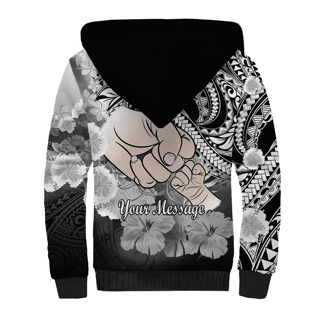 Personalised Polynesian Pride Happy Father Day Sherpa Hoodie I Love You Dad - Polynesian Tribal Black LT9 - Polynesian Pride