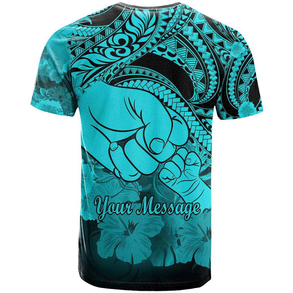 Custom Polynesian Pride Happy Father Day T Shirt I Love You Dad Polynesian Tribal Aqua LT9 - Polynesian Pride