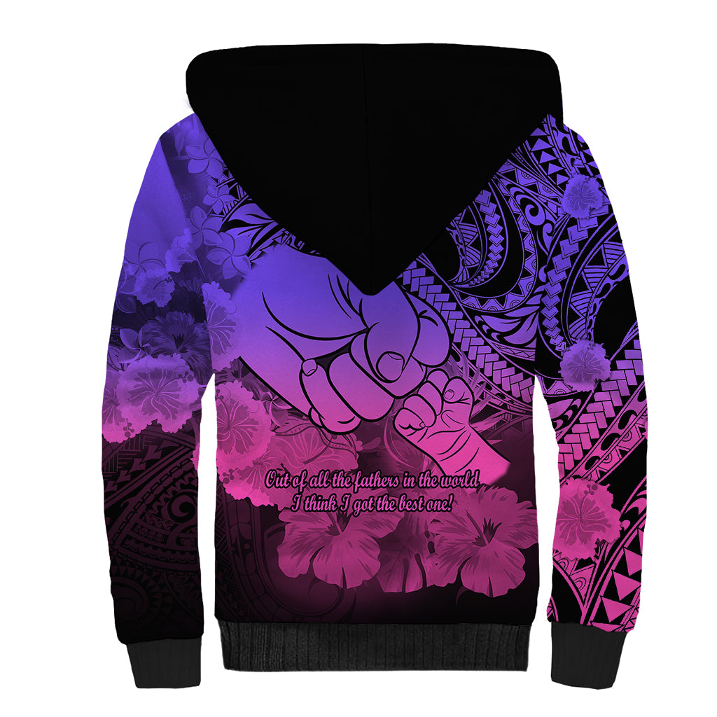 Polynesian Pride Happy Father Day Sherpa Hoodie I Love You Dad - Polynesian Tribal Gradient 2 LT9 - Polynesian Pride