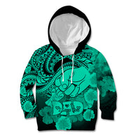 Personalised Polynesian Pride Happy Father Day Kid Hoodie I Love You Dad - Polynesian Tribal Green LT9 Hoodie Green - Polynesian Pride