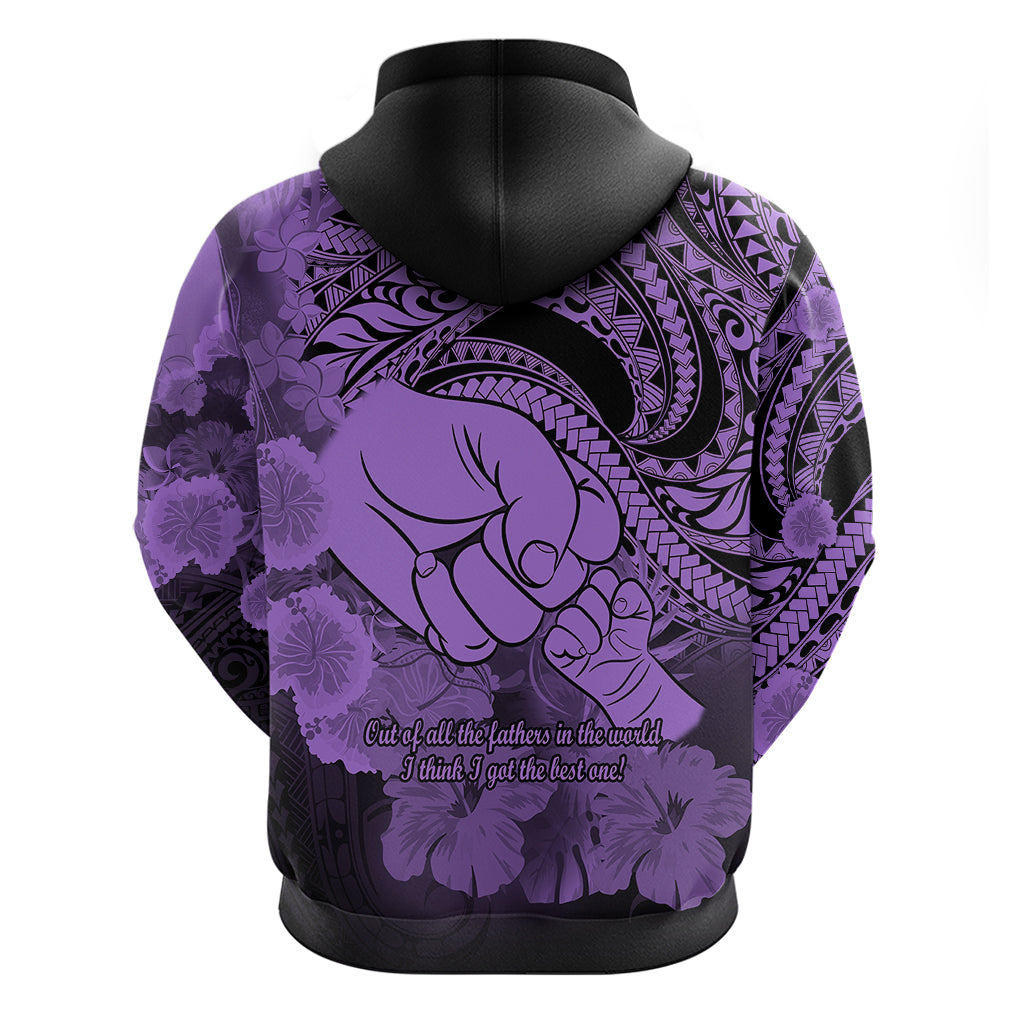 Polynesian Pride Happy Father Day Hoodie I Love You Dad Polynesian Tribal Purple LT9 - Polynesian Pride