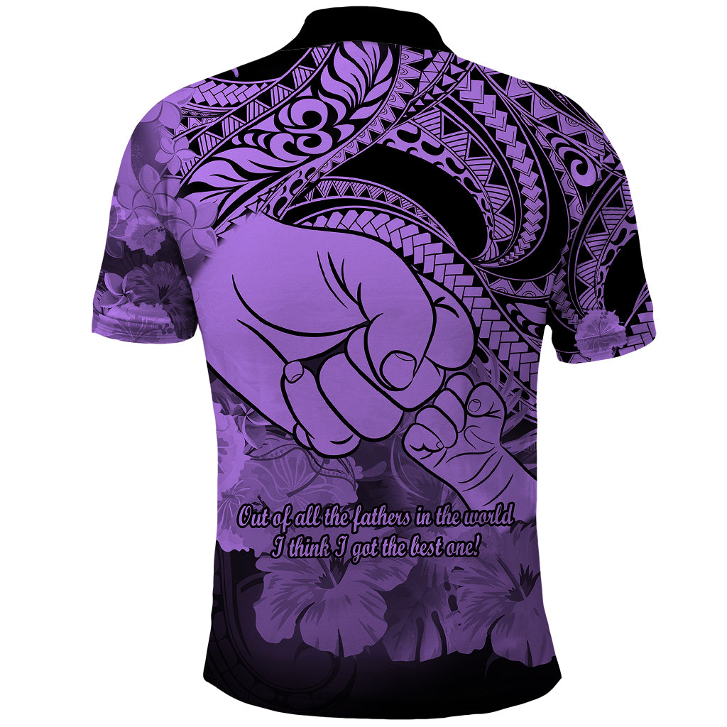 Polynesian Pride Happy Father Day Polo Shirt I Love You Dad Polynesian Tribal Purple LT9 - Polynesian Pride