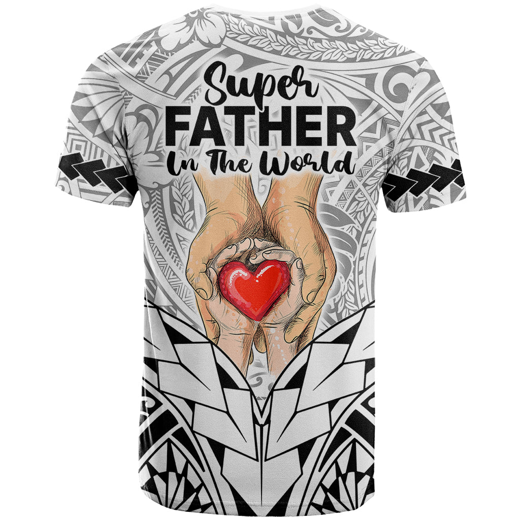 Polynesian Fathers Day Gift For Dad T Shirt Super Father In The World Black Polynesian Pattern LT9 - Polynesian Pride