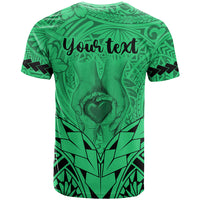 Custom Polynesian Fathers Day Gift For Dad T Shirt Super Father In The World Green Polynesian Pattern LT9 - Polynesian Pride