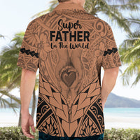 Polynesian Father's Day Gift For Dad Hawaiian Shirt Super Father In The World - Nude Polynesian Pattern LT9 - Polynesian Pride