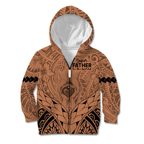 Personalised Father's Day Polynesian Hoodie Dress Best Dad Ever - Gold LT7