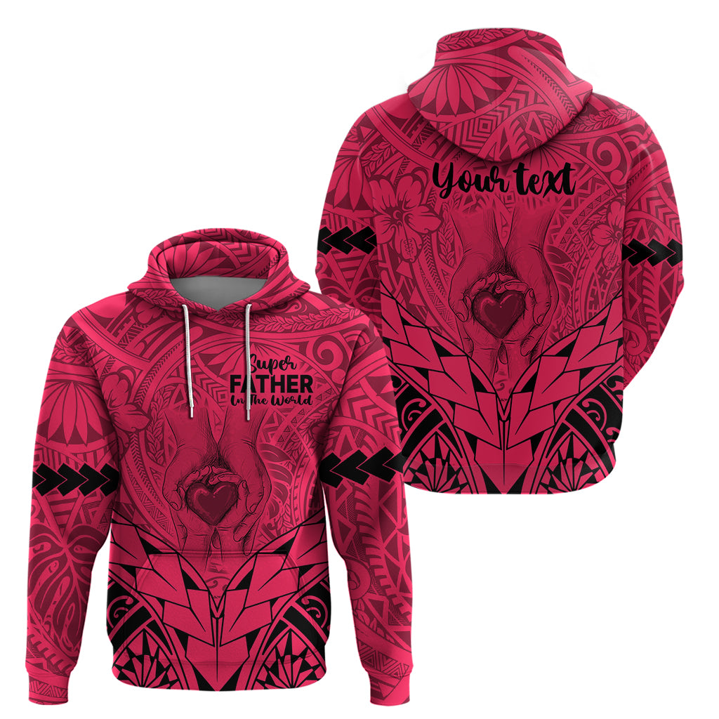 Custom Polynesian Fathers Day Gift For Dad Hoodie Super Father In The World Pink Polynesian Pattern LT9 - Polynesian Pride