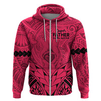 Custom Polynesian Fathers Day Gift For Dad Hoodie Super Father In The World Pink Polynesian Pattern LT9 Zip Hoodie Pink - Polynesian Pride