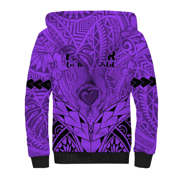 Polynesian Pride Happy Father Day Sherpa Hoodie I Love You Dad - Polynesian Tribal Black LT9 main image 1