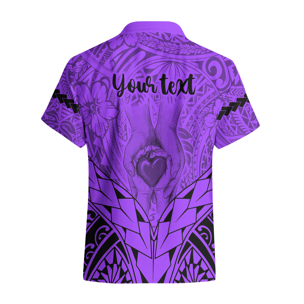 Personalised Polynesian Father's Day Gift For Dad Hawaiian Shirt Super Father In The World - Purple Polynesian Pattern LT9 - Polynesian Pride