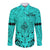 Personalised Polynesian Father's Day Gift For Dad Long Sleeve Button Shirt Super Father In The World - Turquoise Polynesian Pattern LT9 Unisex Turquoise - Polynesian Pride