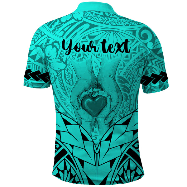 Polynesian Father's Day Gift For Dad Long Sleeve Shirt Super Father In The World - Turquoise Polynesian Pattern LT9 main image 1