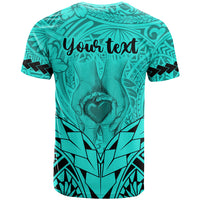 Custom Polynesian Fathers Day Gift For Dad T Shirt Super Father In The World Turquoise Polynesian Pattern LT9 - Polynesian Pride