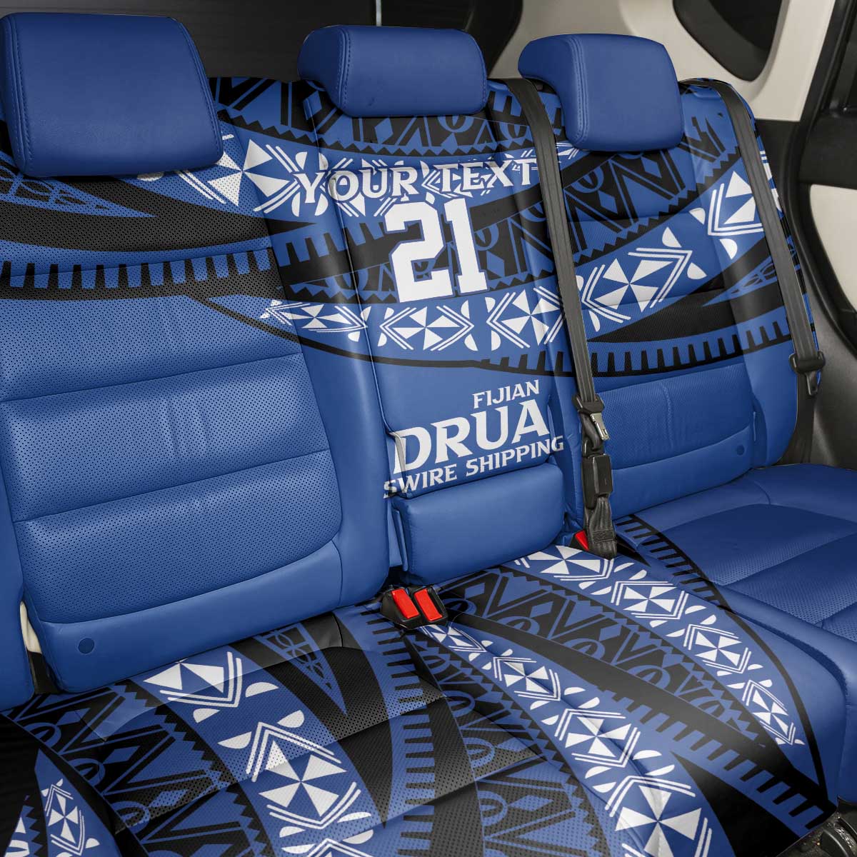Fiji Rugby Pacific Custom Back Car Seat Cover Pasifika Tapa Pattern