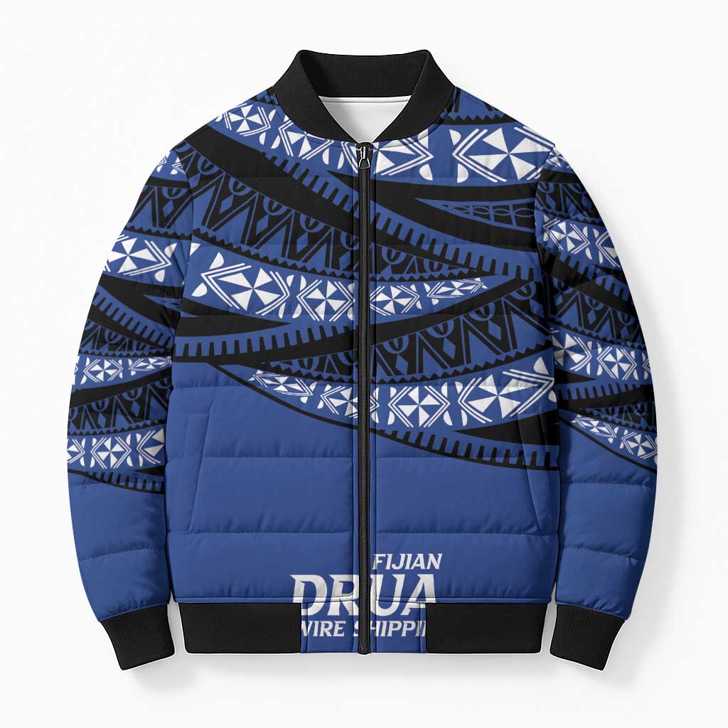 Fiji Rugby Pacific Custom Bomber Puffer Jacket Pasifika Tapa Pattern - Polynesian Pride