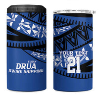Fiji Rugby Pacific Custom 4 in 1 Can Cooler Tumbler Pasifika Tapa Pattern