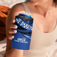 Fiji Rugby Pacific Custom 4 in 1 Can Cooler Tumbler Pasifika Tapa Pattern